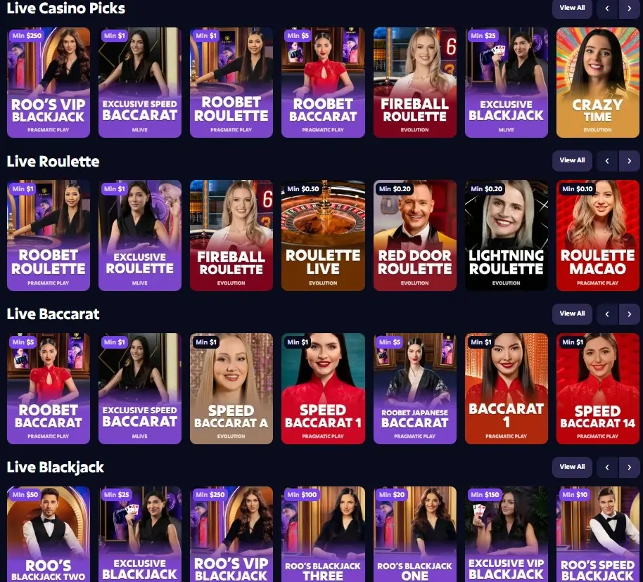 Roobet Live Casino